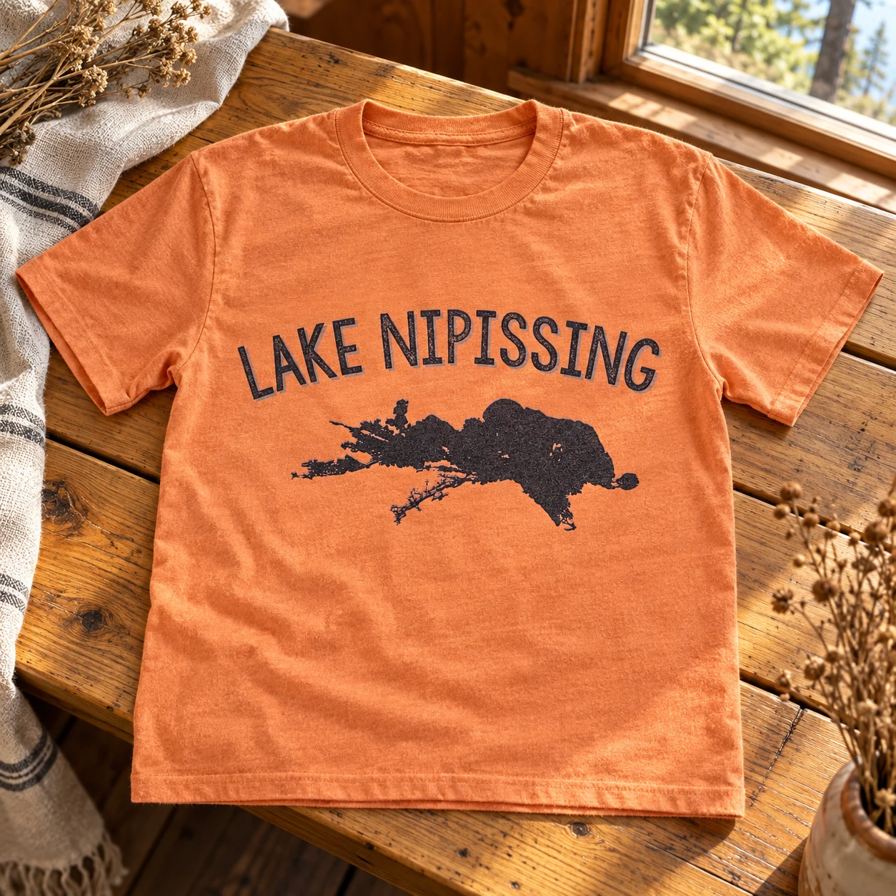 Lake Nipissing T-Shirt in a warm styled setting