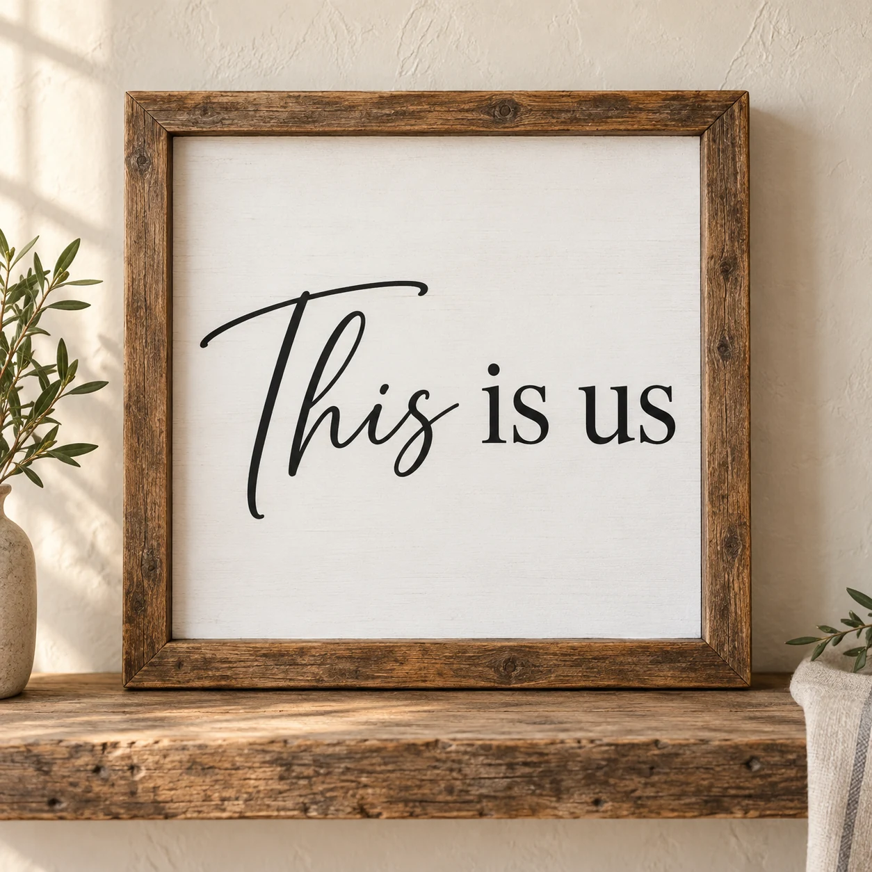 This Is Us in a warm styled setting